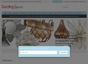 How dazzlingspaces.com looks like on a tablet such as an iPad.