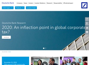 How db.com looks like on a tablet such as an iPad.