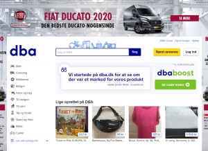 How dba.dk looks like on a tablet such as an iPad.