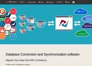 How dbconvert.com looks like on a tablet such as an iPad.