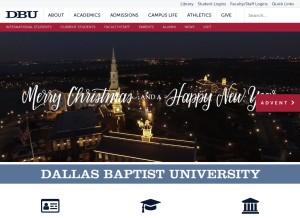 How dbu.edu looks like on a tablet such as an iPad.