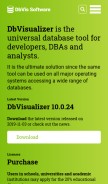 How dbvis.com looks like on a mobile device such as an iPhone.
