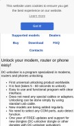 How dc-unlocker.com looks like on a mobile device such as an iPhone.
