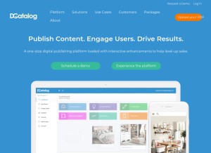 How dcatalog.com looks like on a tablet such as an iPad.