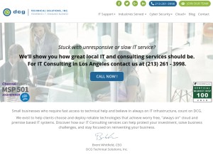 How dcgla.com looks like on a tablet such as an iPad.