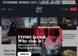 How dcist.com looks like on a tablet such as an iPad.