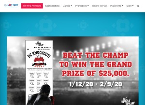 How dclottery.com looks like on a tablet such as an iPad.