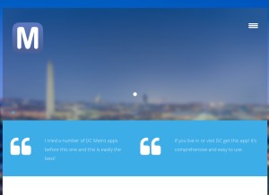 How dcmetroapp.com looks like on a tablet such as an iPad.