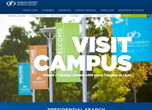 How dctc.edu looks like on a tablet such as an iPad.