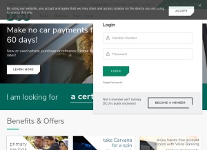 How dcu.org looks like on a tablet such as an iPad.