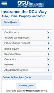 How dcuinsurance.com looks like on a mobile device such as an iPhone.