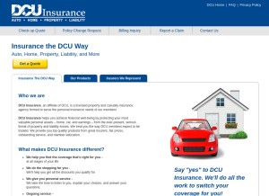 How dcuinsurance.com looks like on a tablet such as an iPad.