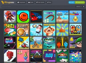 How de.alisgame.com looks like on a tablet such as an iPad.