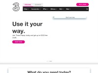 Desktop screenshot for three.ie