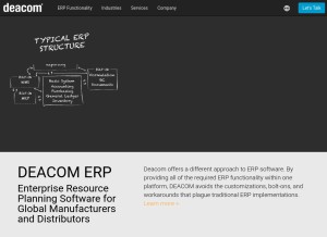 How deacom.com looks like on a tablet such as an iPad.