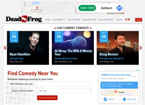 How dead-frog.com looks like on a tablet such as an iPad.