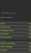 How deadfrog.us looks like on a mobile device such as an iPhone.