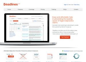 How deadlines.com looks like on a tablet such as an iPad.