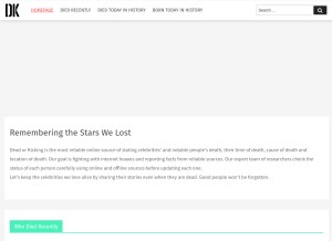How deadorkicking.com looks like on a tablet such as an iPad.
