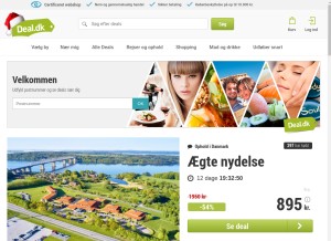 How deal.dk looks like on a tablet such as an iPad.