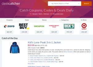 How dealcatcher.com looks like on a tablet such as an iPad.