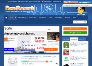 How dealdoktor.de looks like on a tablet such as an iPad.