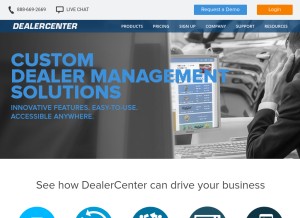 How dealercenter.com looks like on a tablet such as an iPad.