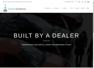 How dealerscience.com looks like on a tablet such as an iPad.
