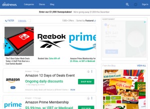 How dealnews.com looks like on a tablet such as an iPad.