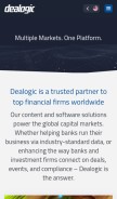 How dealogic.com looks like on a mobile device such as an iPhone.