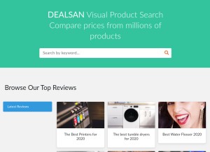 How dealsanimg.com looks like on a tablet such as an iPad.