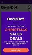 How dealsdot.com looks like on a mobile device such as an iPhone.