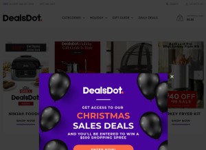 How dealsdot.com looks like on a tablet such as an iPad.