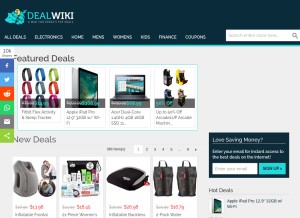 How dealwiki.net looks like on a tablet such as an iPad.