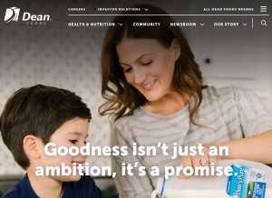 How deanfoods.com looks like on a tablet such as an iPad.