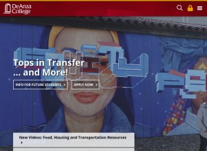 How deanza.edu looks like on a tablet such as an iPad.