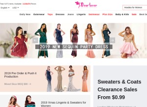 How dear-lover.com looks like on a tablet such as an iPad.