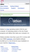 How debian.org looks like on a mobile device such as an iPhone.