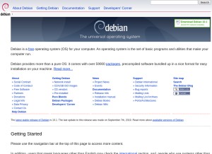 How debian.org looks like on a tablet such as an iPad.