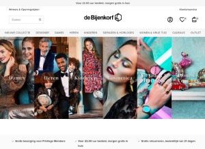 How debijenkorf.nl looks like on a tablet such as an iPad.