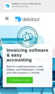 How debitoor.com looks like on a mobile device such as an iPhone.