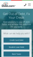 How debt.com looks like on a mobile device such as an iPhone.