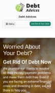 How debtadvices.co.uk looks like on a mobile device such as an iPhone.