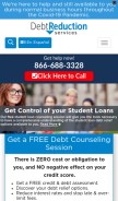 How debtreductionservices.org looks like on a mobile device such as an iPhone.
