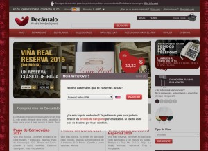 How decantalo.com looks like on a tablet such as an iPad.