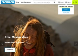 How decathlon.com looks like on a tablet such as an iPad.