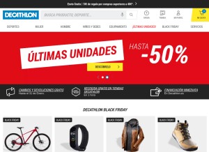How decathlon.es looks like on a tablet such as an iPad.