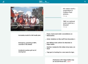 How deccanherald.com looks like on a tablet such as an iPad.