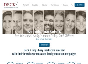 How deck7.com looks like on a tablet such as an iPad.