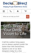 How decksdirect.com looks like on a mobile device such as an iPhone.